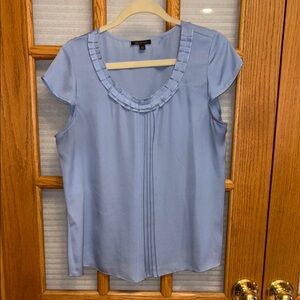 Anne Klein Light Blue Pleated Blouse